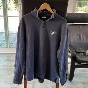 Black dog sweatshirt half zip- size large- navy